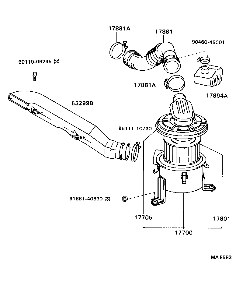 17705-13170 CAP SUB-ASSY, AIR CLEANER product image