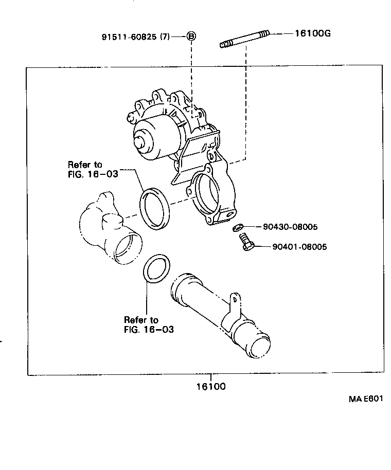 16100-09030 PUMP ASSY, ENGINE WATER product image