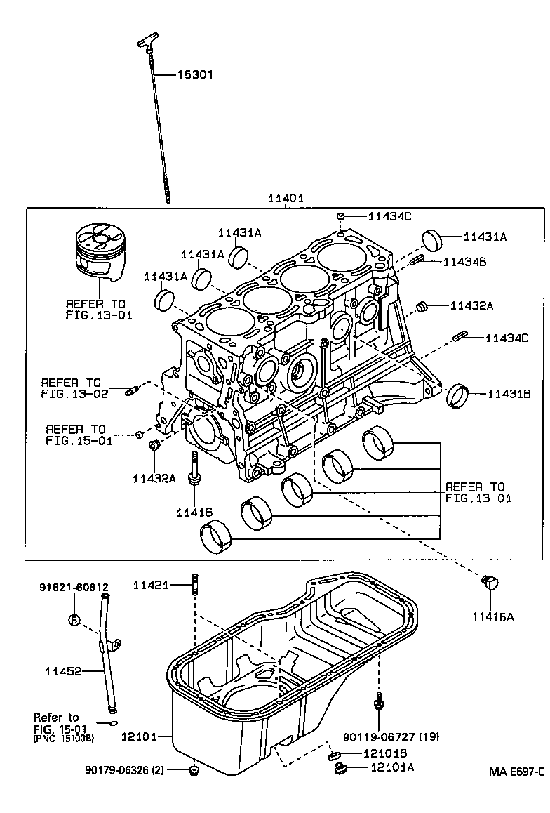 11401-09060 BLOCK SUB-ASSY, CYLINDER product image