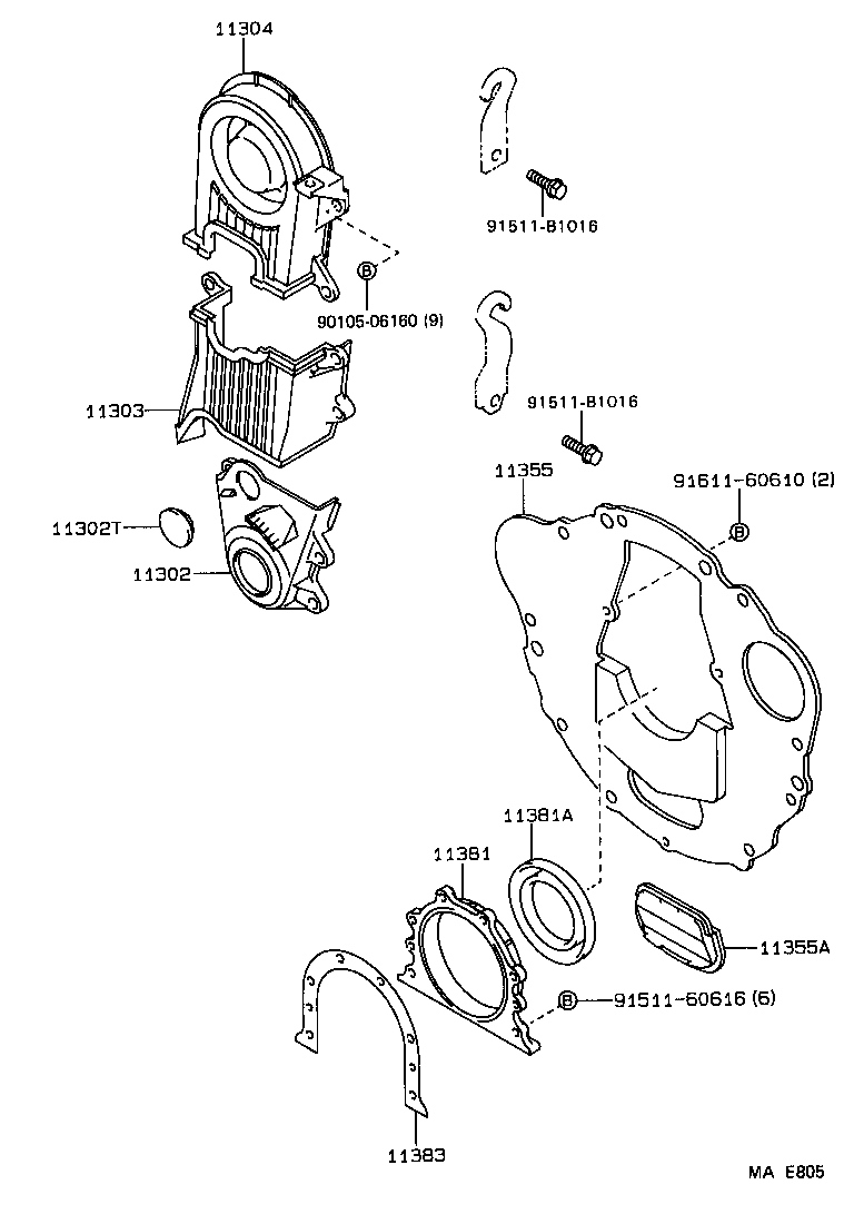11303-11020 COVER, TIMING BELT, NO.2 product image