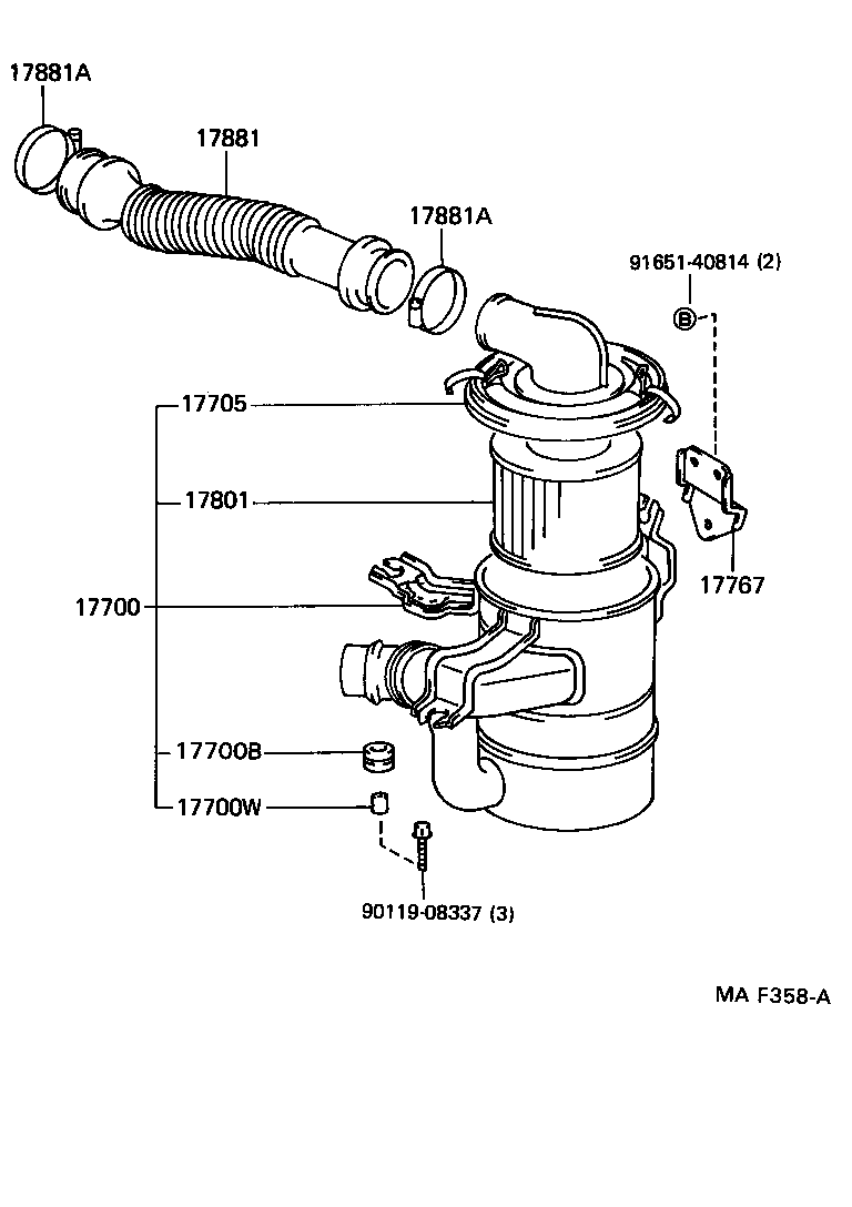 17103-64040 PIPE, INTAKE AIR CONNECTOR product image