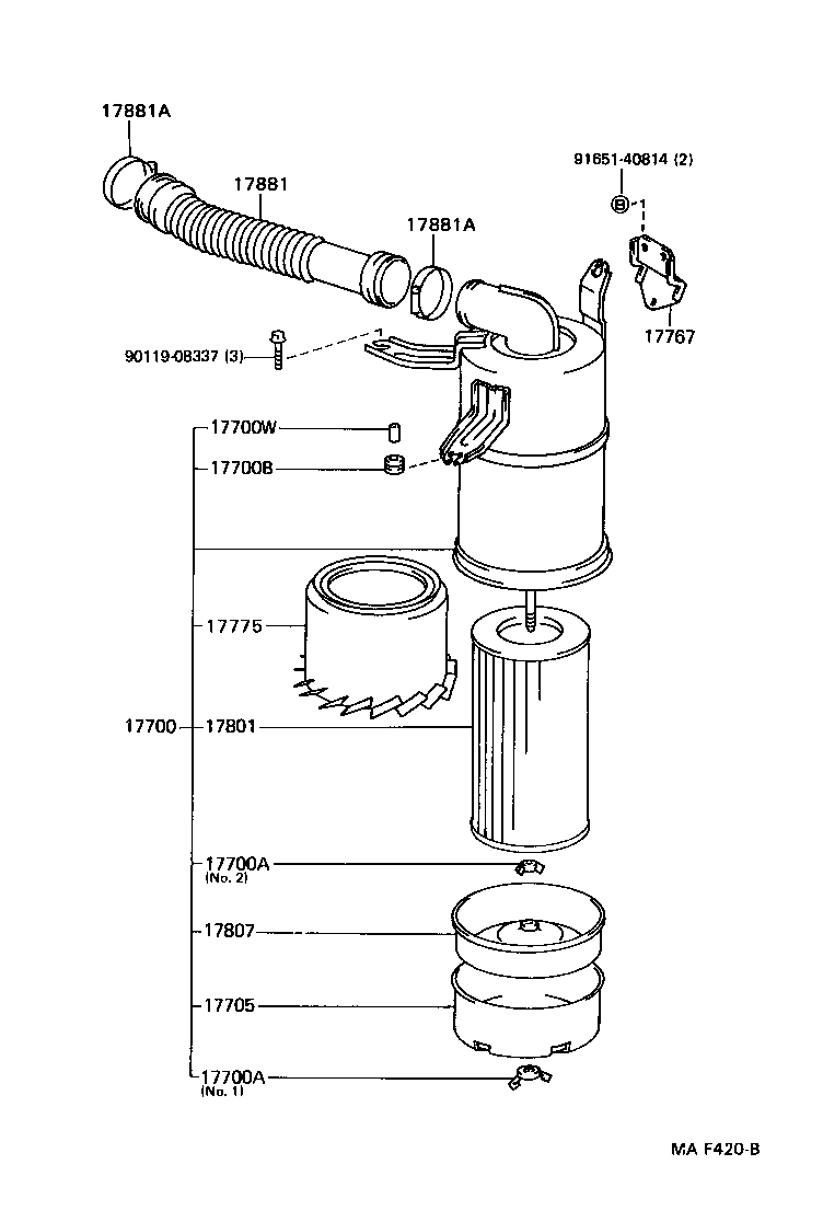 17705-13180 CAP SUB-ASSY, AIR CLEANER product image