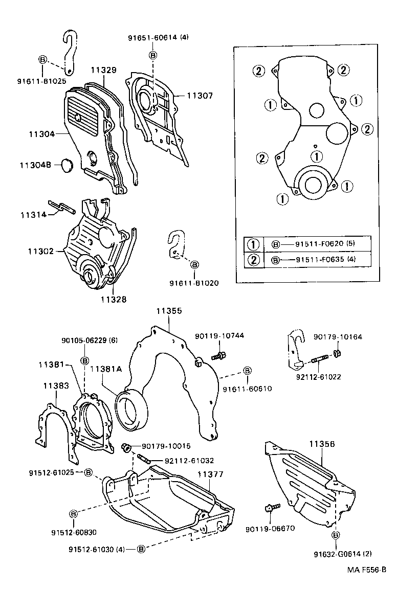 11304-16080 COVER, TIMING CHAIN OR BELT, NO.2 product image