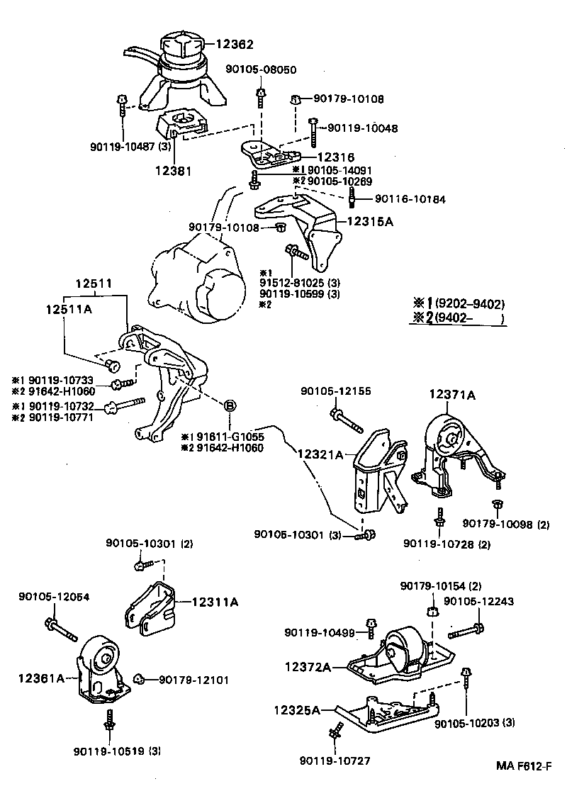 12372-15191 INSULATOR, ENGINE MOUNTING, LH(FOR TRANSVERSE ENGINE) product image