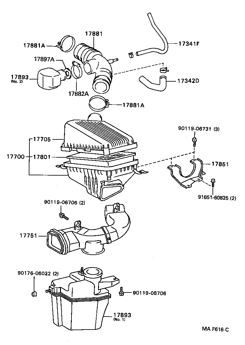 17705-64190 CAP SUB-ASSY, AIR CLEANER product image