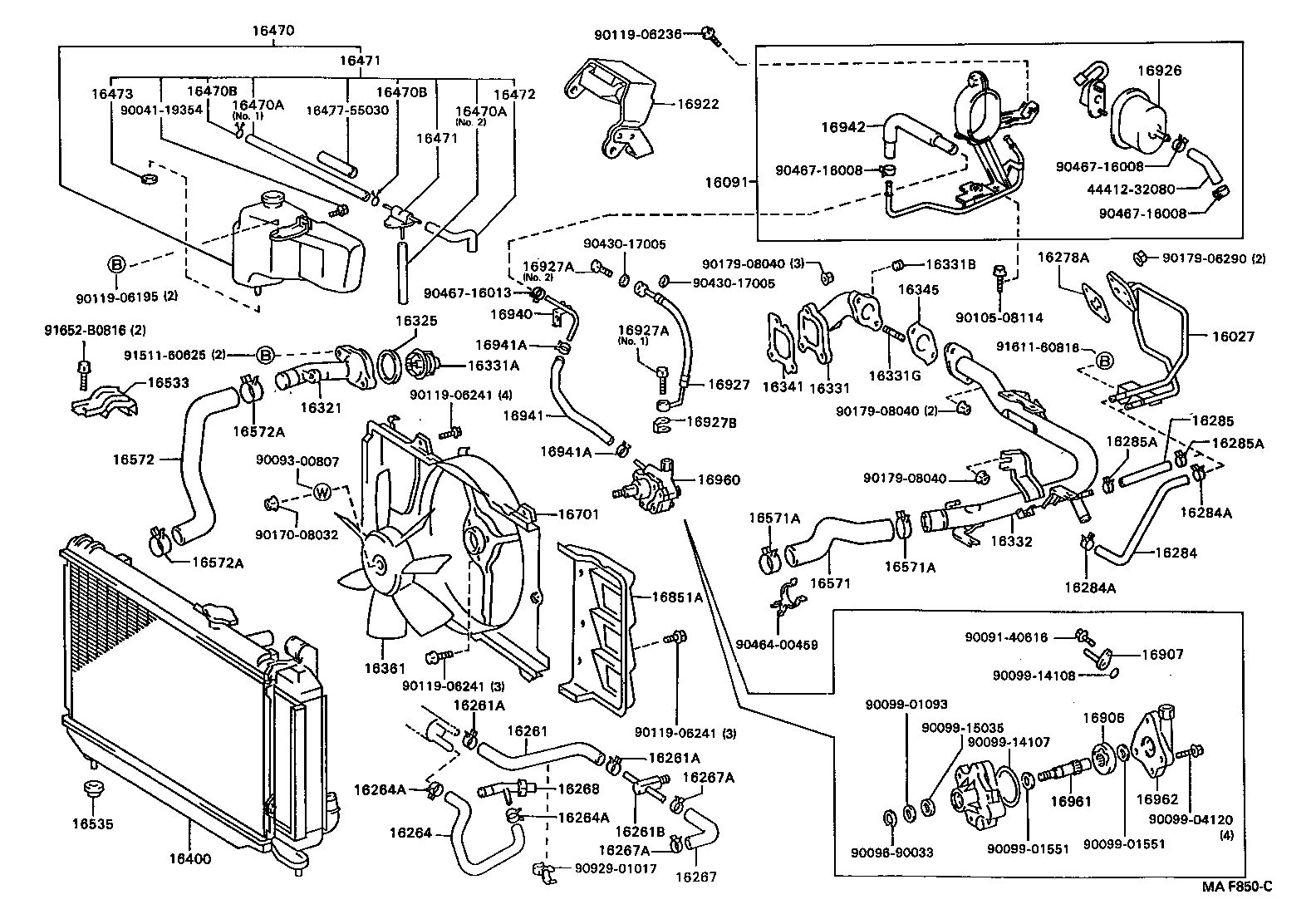 16027-64031 PIPE SUB-ASSY, TURBO WATER, NO.1 product image