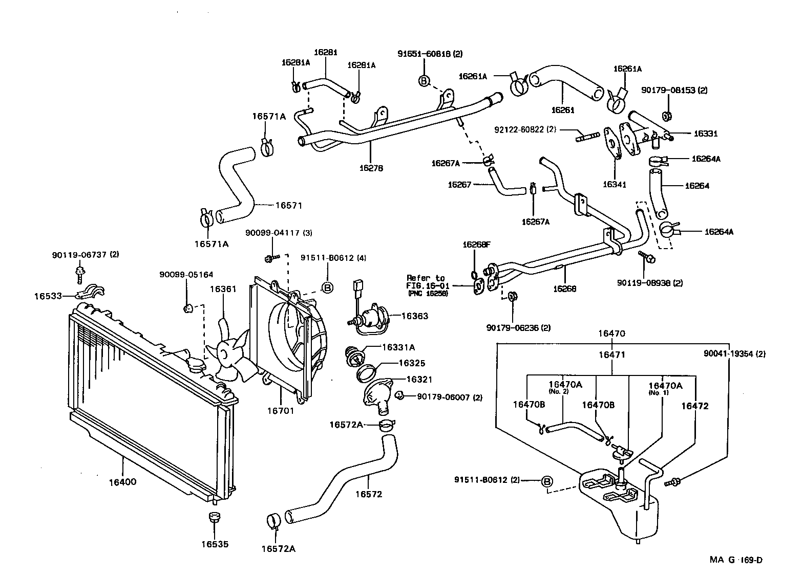 16264-88401 HOSE, WATER BY-PASS, NO.2 product image