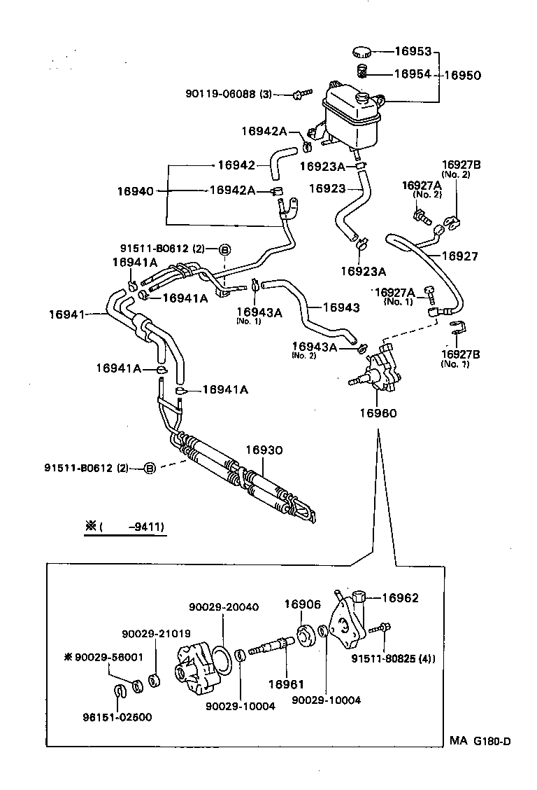 16264-88401 HOSE, WATER BY-PASS, NO.2 product image