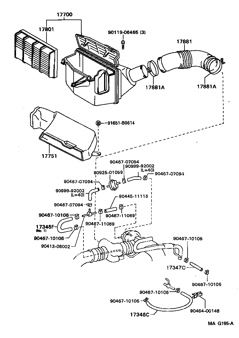 17368-46010 SUPPORT, AIR TUBE product image