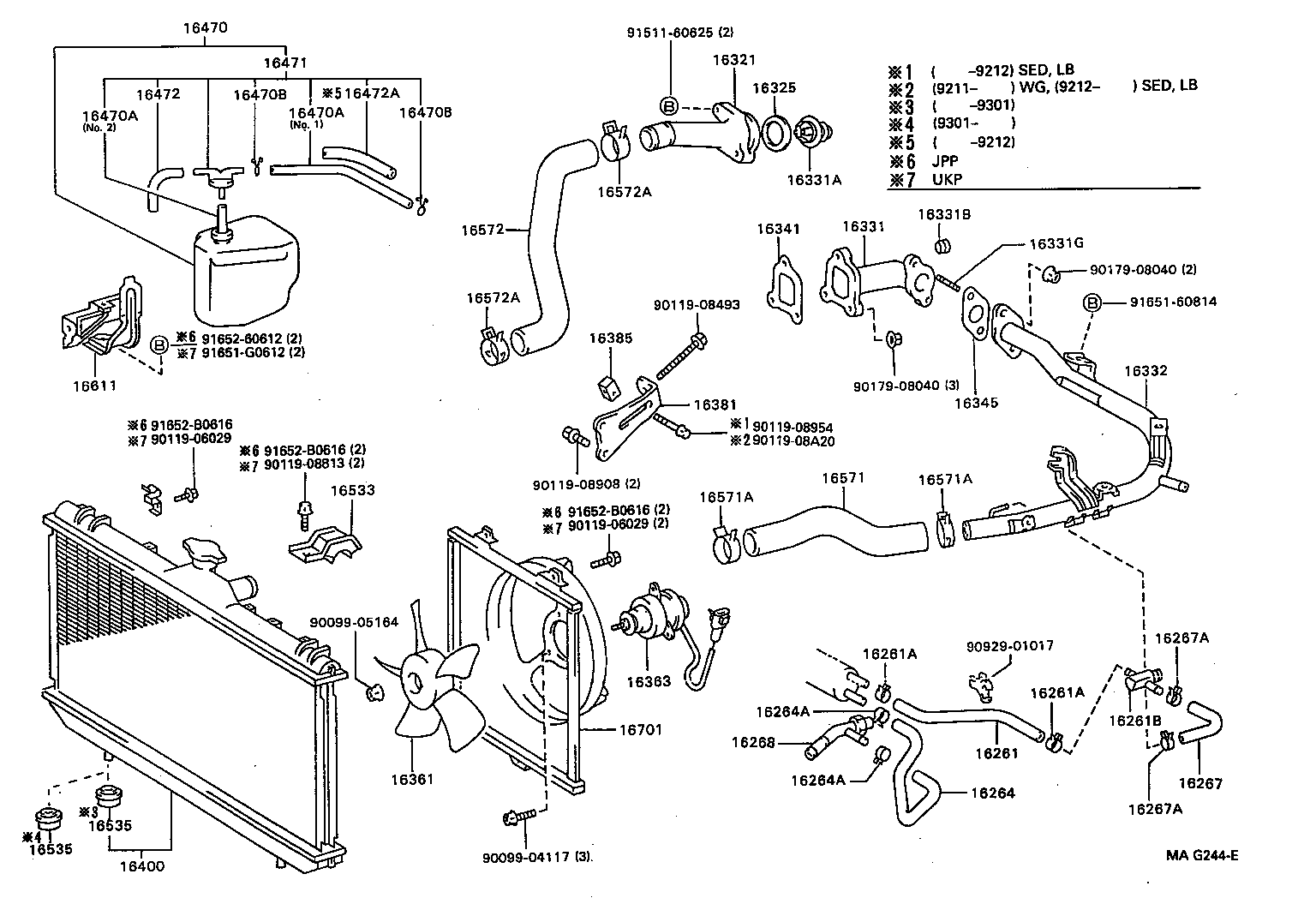 16264-74101 HOSE, WATER BY-PASS, NO.2 product image