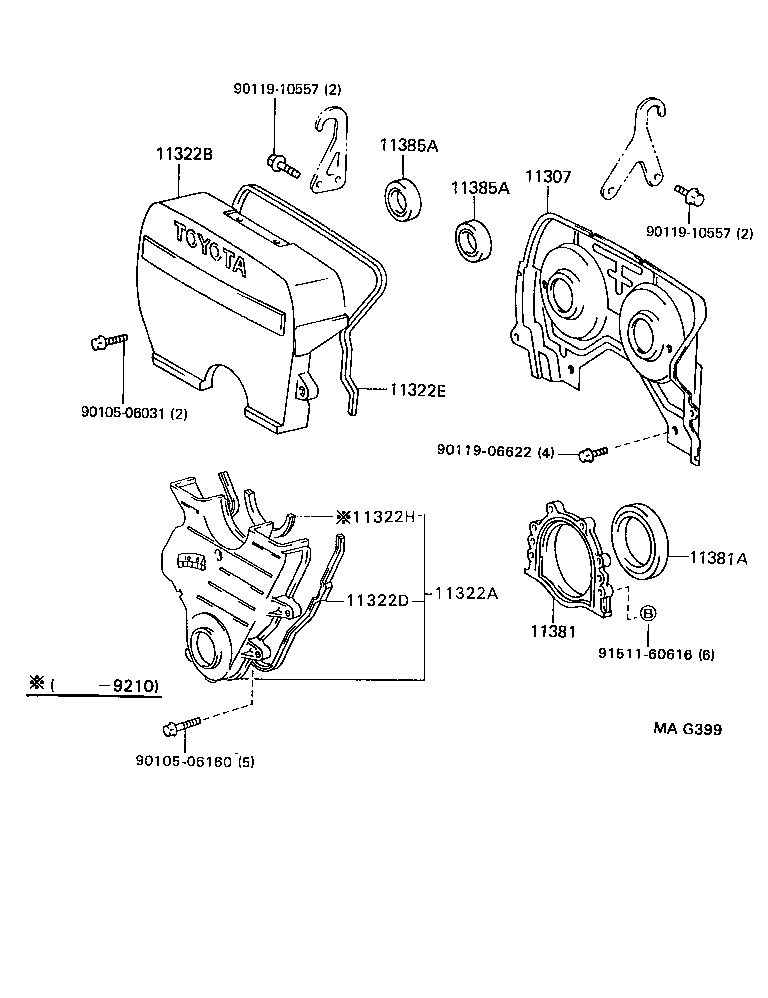 11304-46080 COVER, SUB-ASSY, TIMING BELT, NO.3 product image
