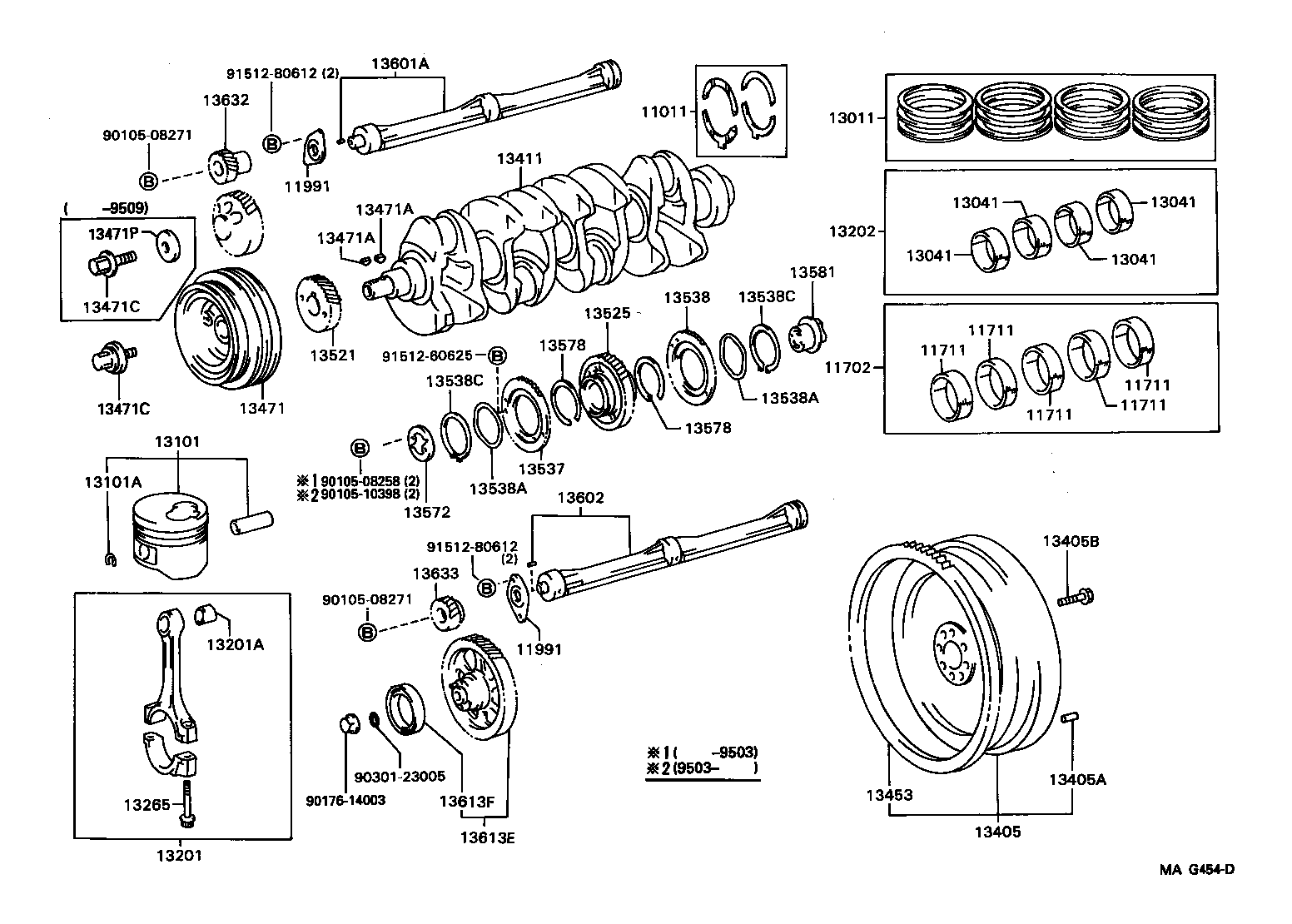 90105-13009 BOLT, FLYWHEEL SETTING product image