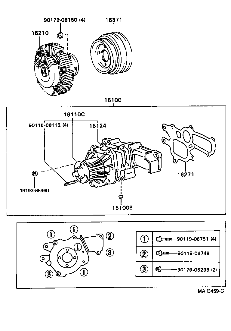 16110-69045 PUMP ASSY, WATER, W/O COVER product image