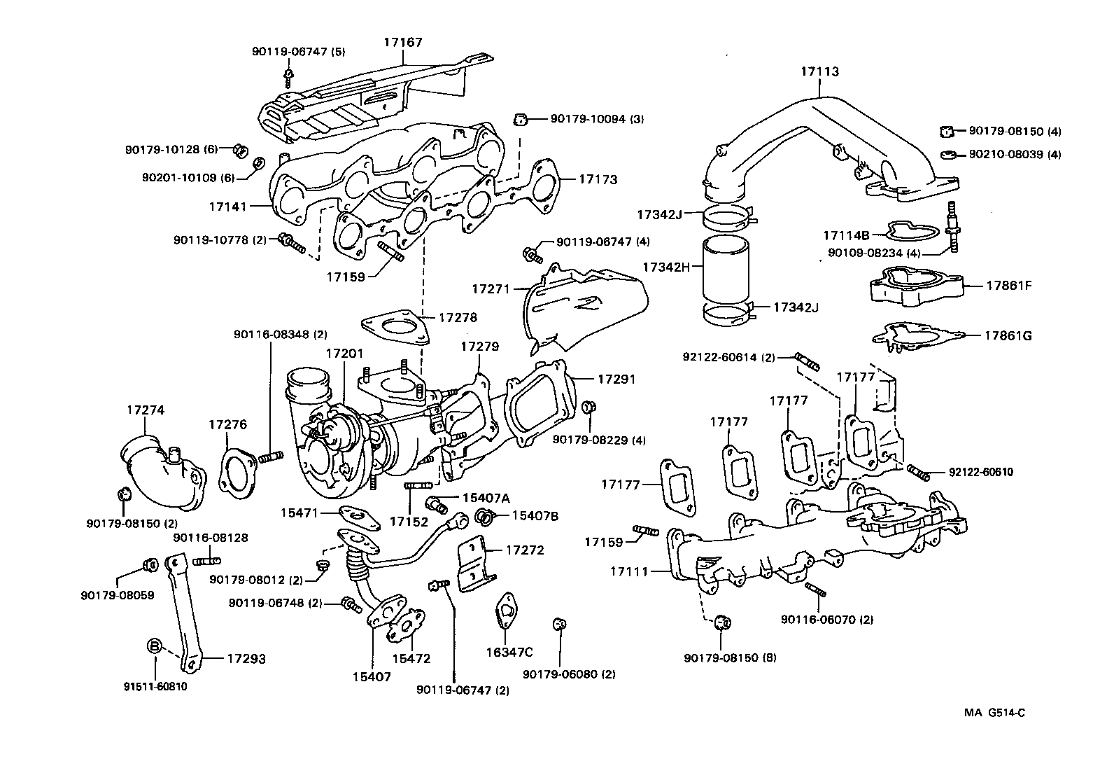 90116-10171 BOLT, STUD(FOR MANIFOLD TO CYLINDER HEAD) product image