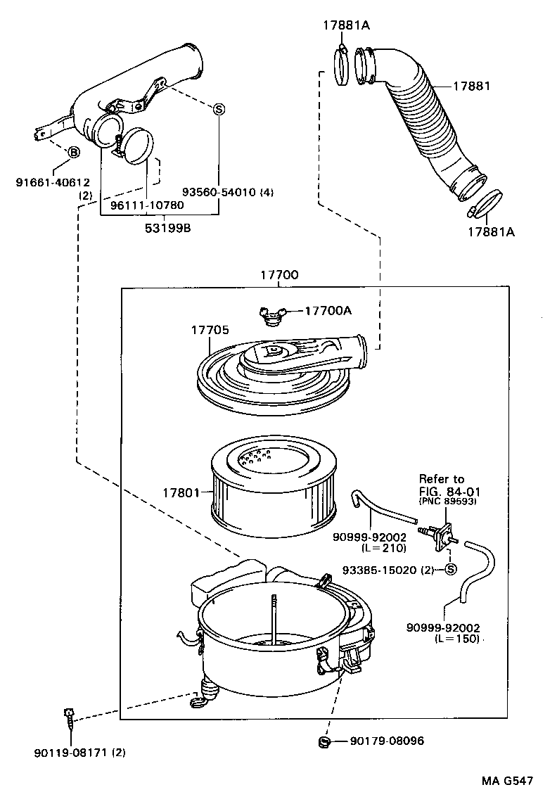 17705-66090 CAP SUB-ASSY, AIR CLEANER product image