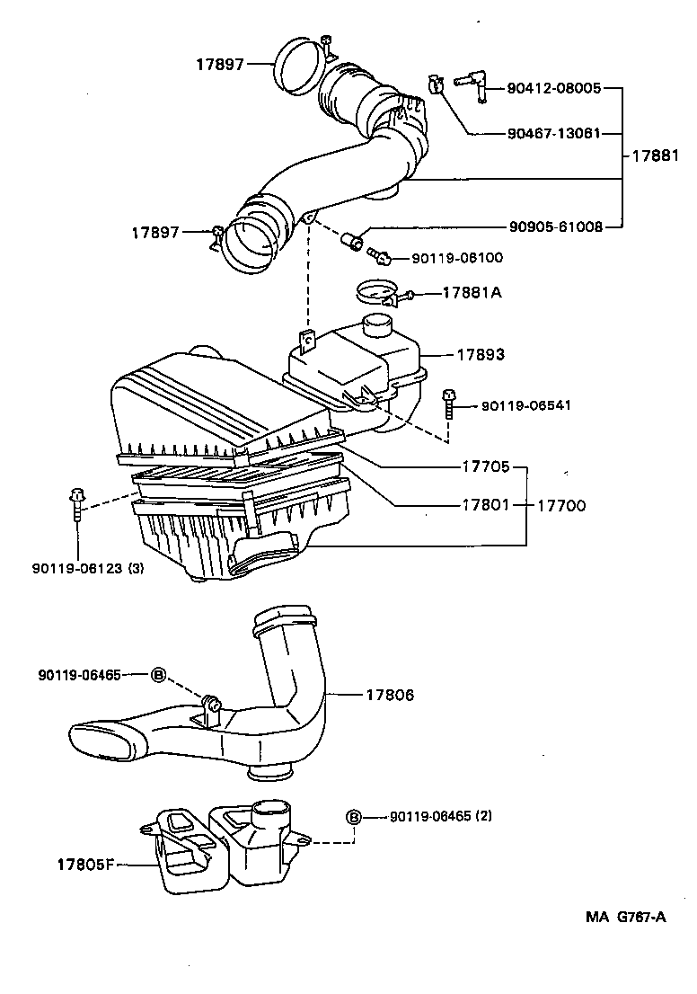 90467-41003 CLAMP(FOR AIR CLEANER HOSE, NO.1) product image