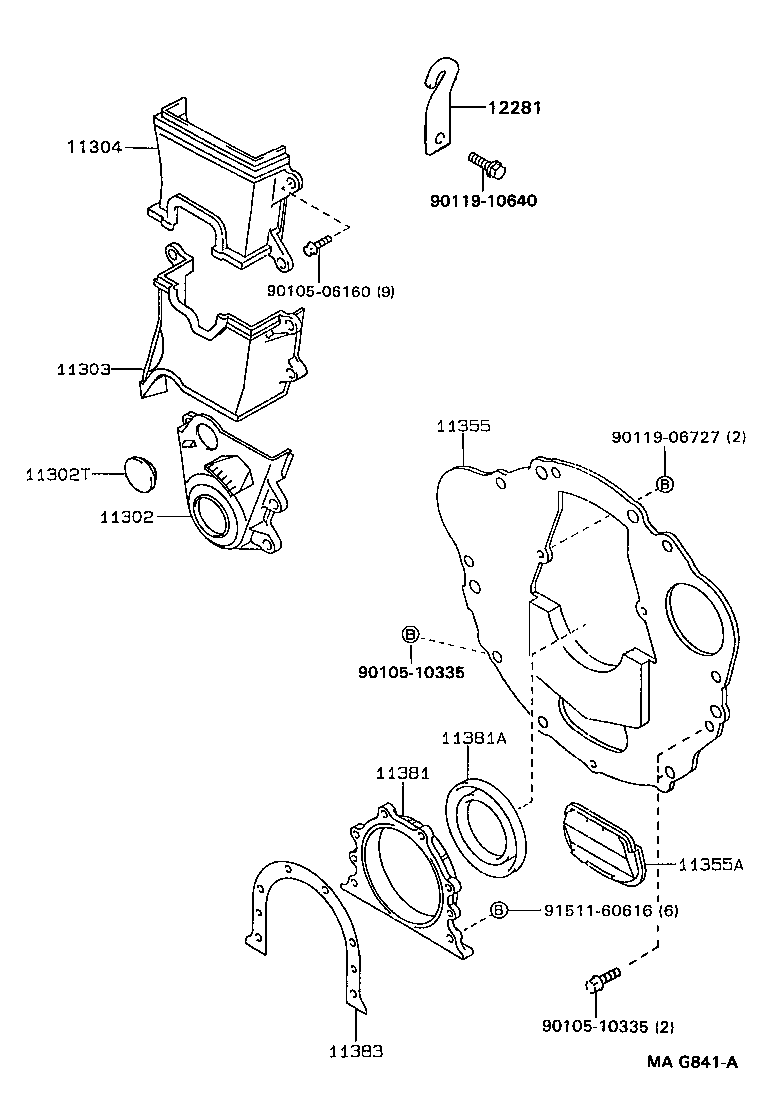 11302-74040 COVER SUB-ASSY, TIMING CHAIN OR BELT product image