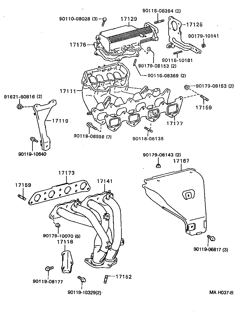 17140-88481 MANIFOLD, EXHAUST product image