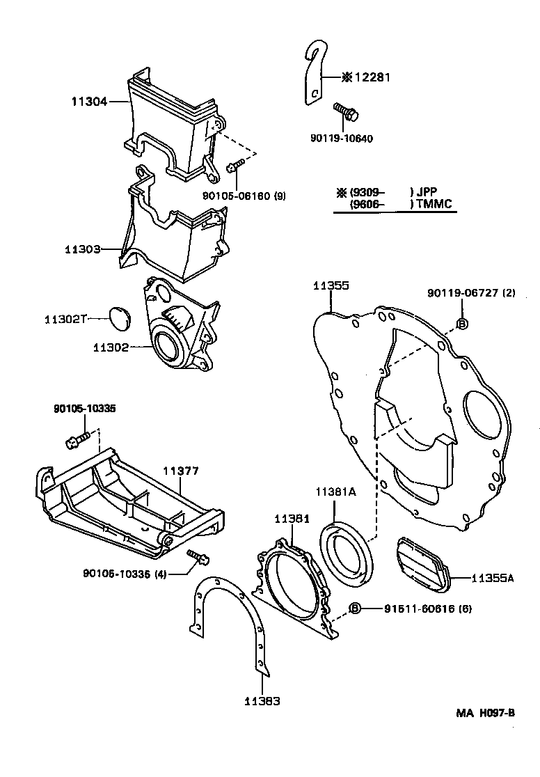 11302-15050 COVER SUB-ASSY, TIMING CHAIN OR BELT product image