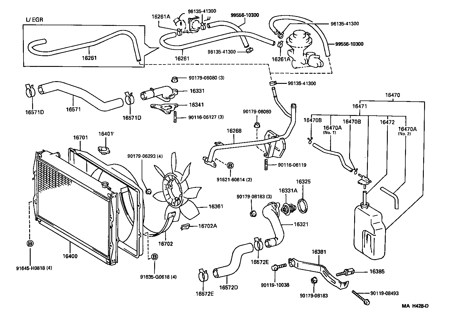 16571-62050 HOSE, RADIATOR, INLET product image