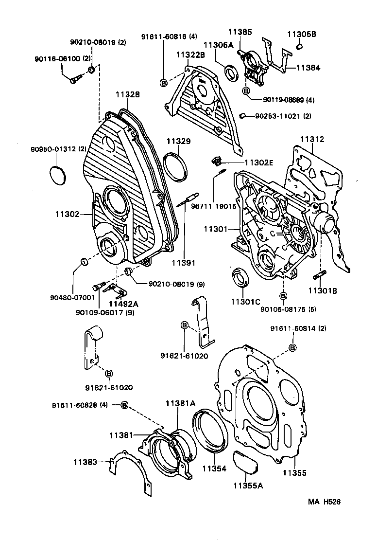 11304-46080 COVER, SUB-ASSY, TIMING BELT, NO.3 product image