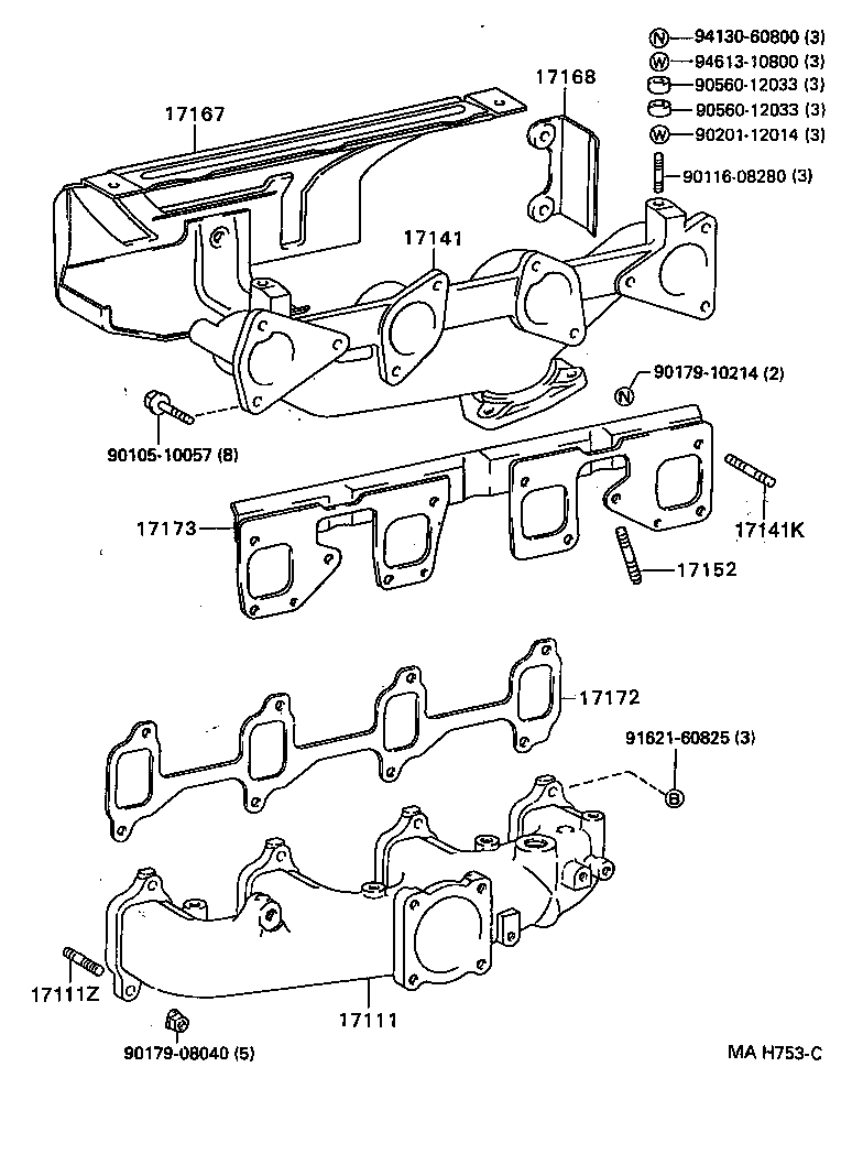 90031-16060 BOLT, STUD(FOR MANIFOLD TO CYLINDER HEAD) product image