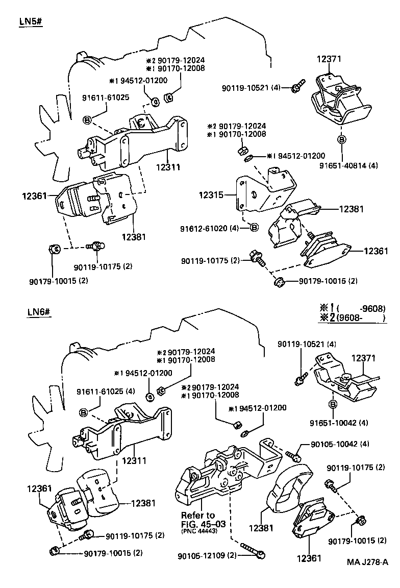12301-35210 BRACKET, ENGINE MOUNTING, FRONT NO.1 RH product image