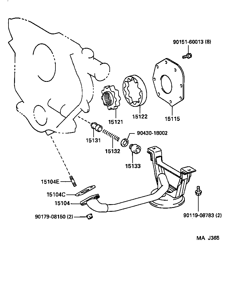 15104-75020 STRAINER SUB-ASSY, OIL product image