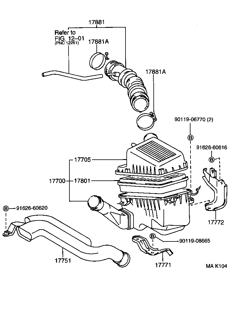17801-11080 ELEMENT SUB-ASSY, AIR CLEANER FILTER product image