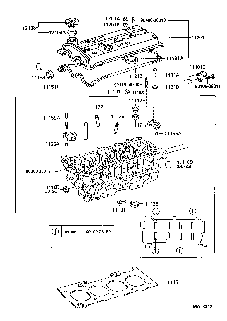 11101-19335 HEAD SUB-ASSY, CYLINDER product image
