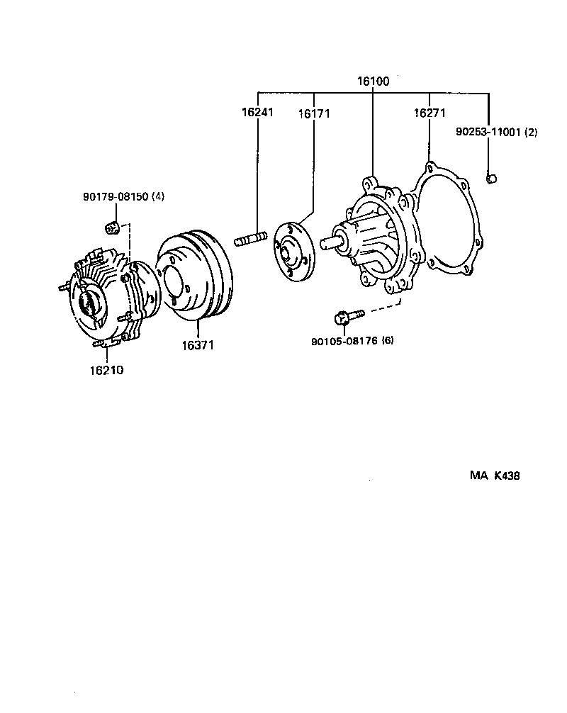 16620-0W055 TENSIONER ASSY, V-RIBBED BELT product image