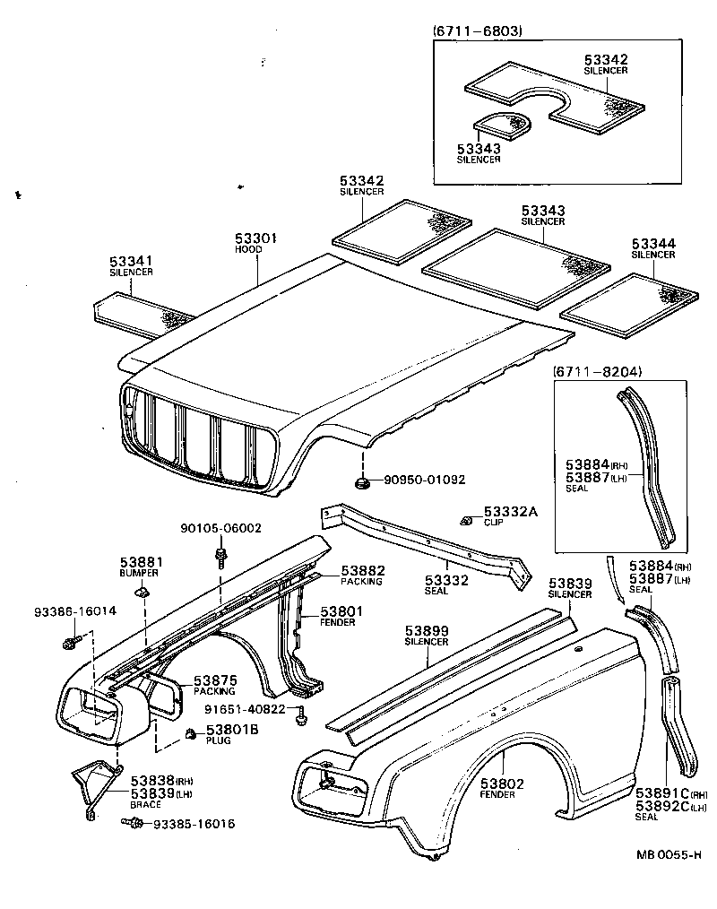 53807-91402 BRACE, FRONT FENDER, RH product image