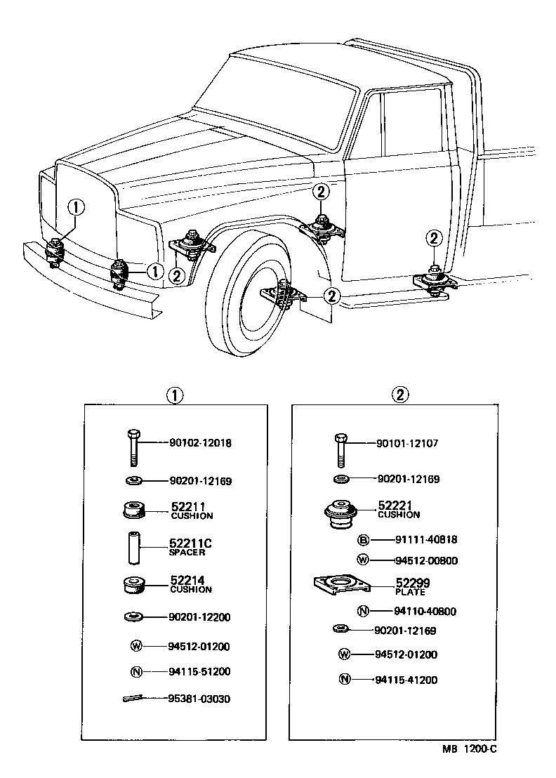 90540-18029 CUSHION, BODY MOUNT, NO.1 LOWER product image