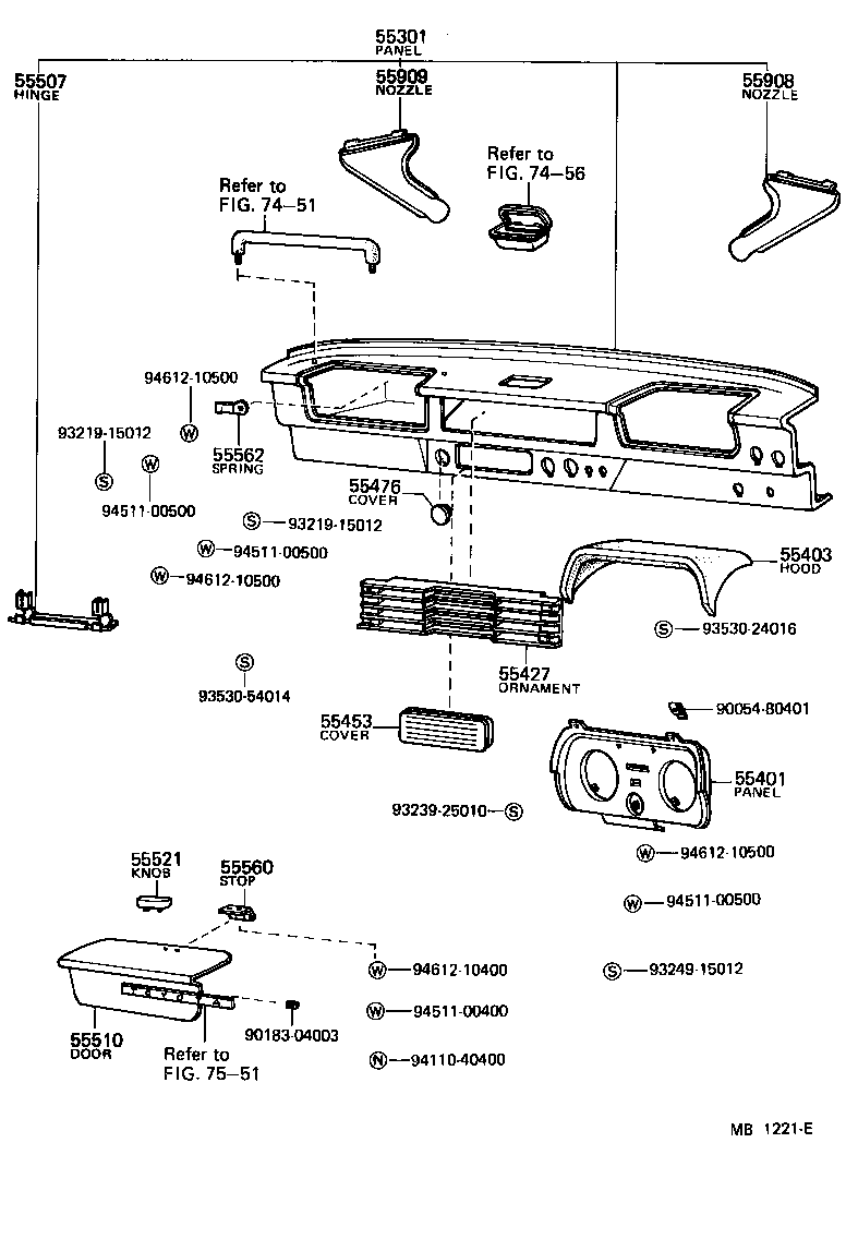55031-95210 PANEL SUB-ASSY, INSTRUMENT product image