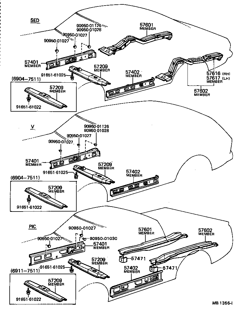 57209-10010 MEMBER SUB-ASSY, ENGINE REAR SUPPORT product image