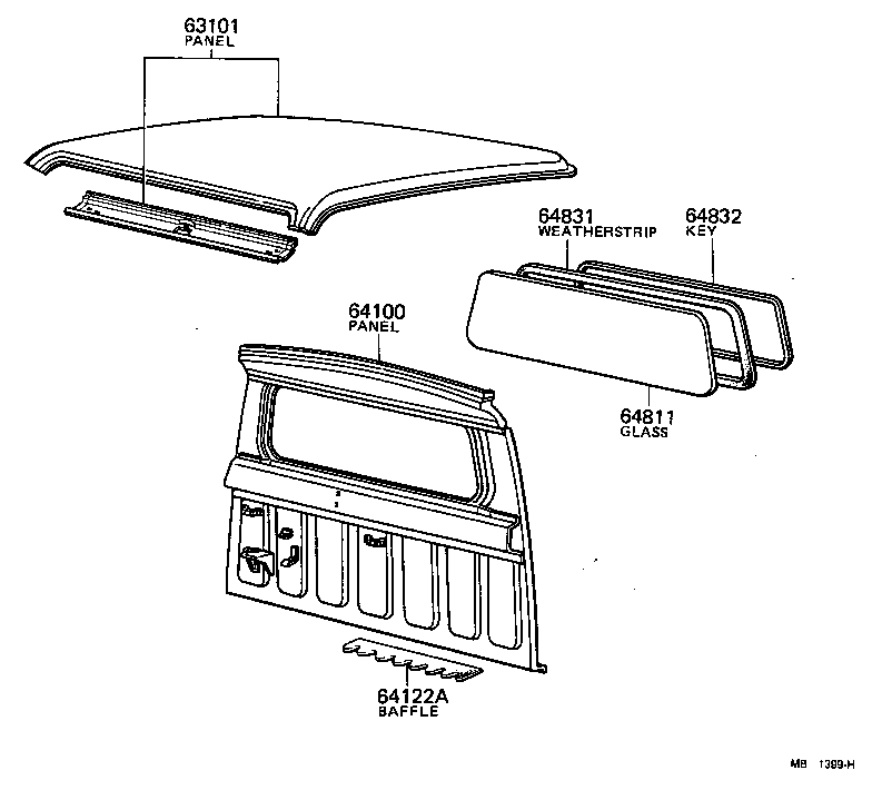 63103-95700 PANEL, WINDSHIELD HEADER, INNER product image