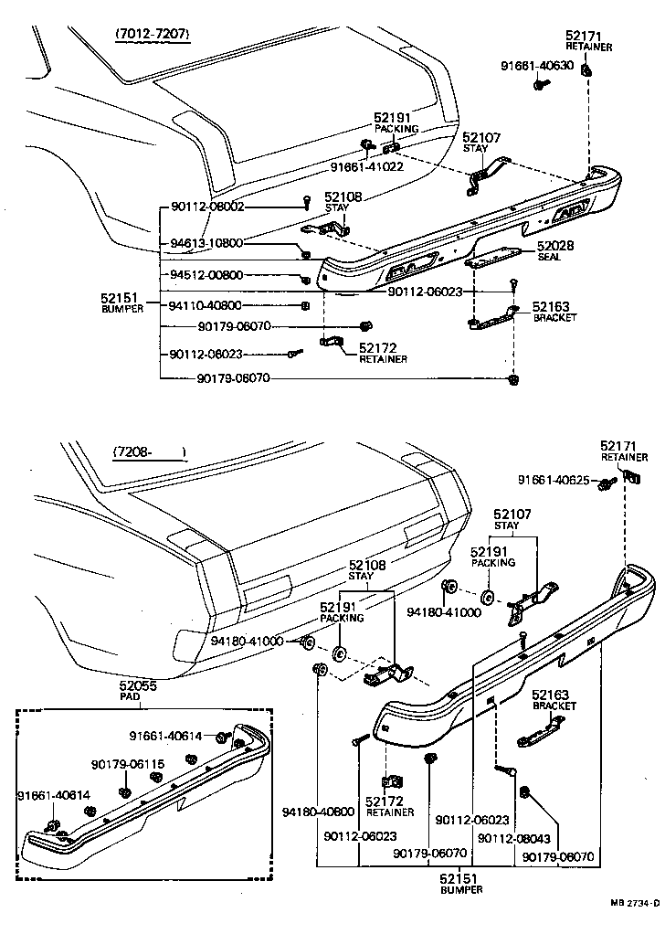 52191-14010 PACKING, REAR BUMPER STAY product image