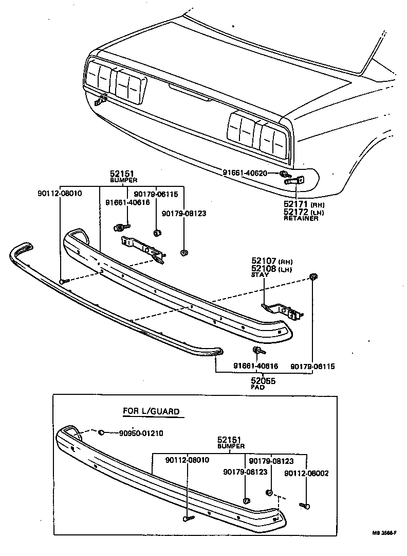 52046-21010 STAY SUB-ASSY, REAR BUMPER, LH product image
