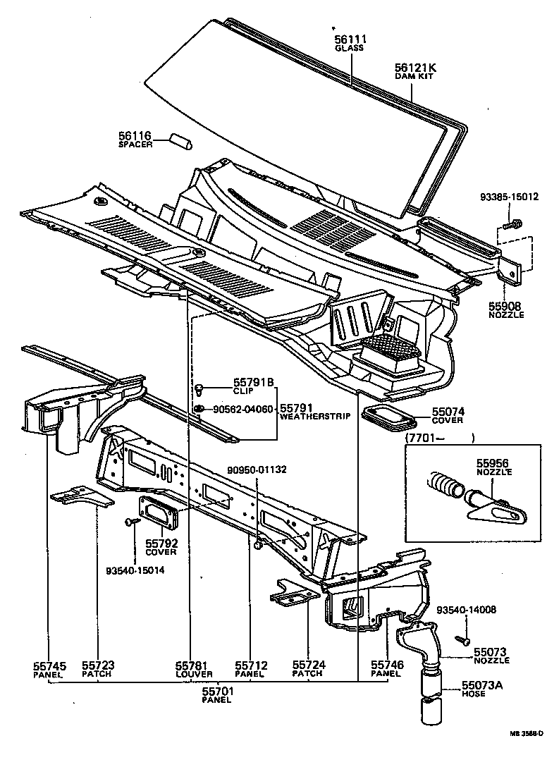 56116-20030 SPACER, WINDSHIELD GLASS product image