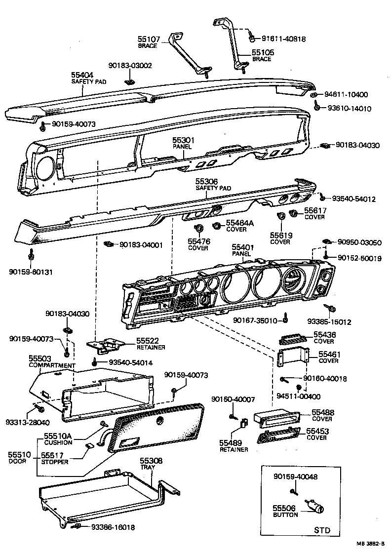 55401-14906 PANEL SUB-ASSY, INSTRUMENT CLUSTER FINISH product image