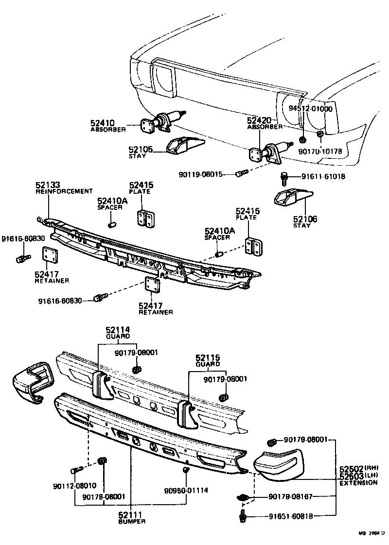 52011-20050 STAY SUB-ASSY, FRONT BUMPER, RH product image