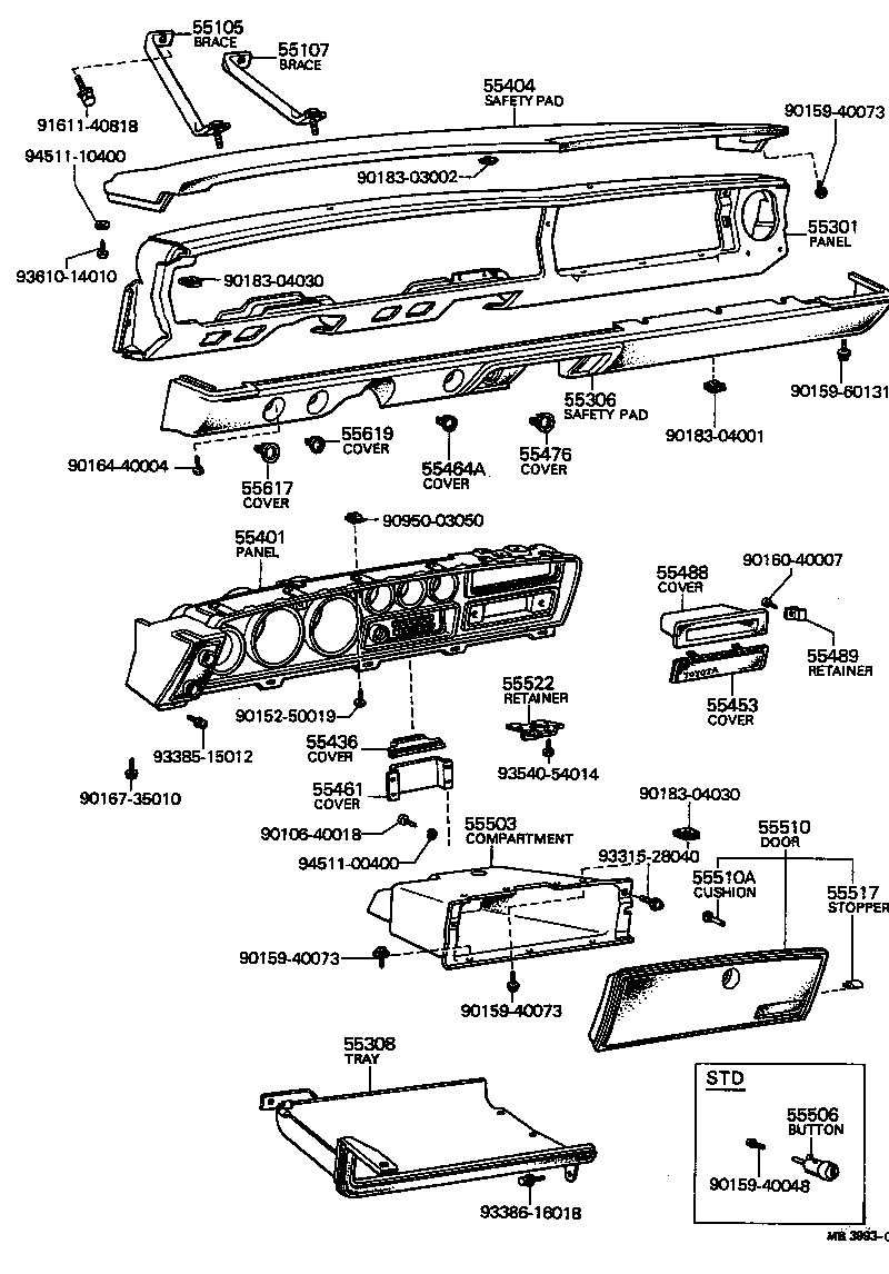 55401-14906 PANEL SUB-ASSY, INSTRUMENT CLUSTER FINISH product image