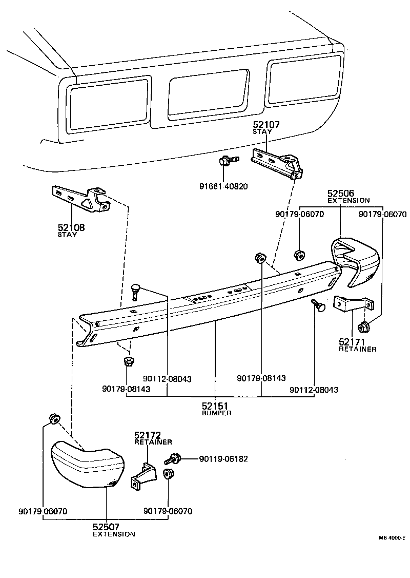 52055-19015 PAD SUB-ASSY, REAR BUMPER product image