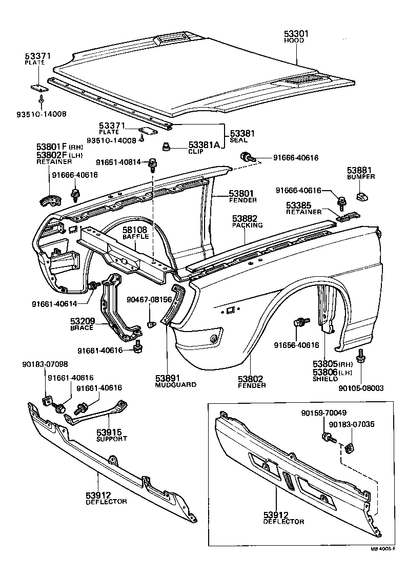 53891-12040 PROTECTOR, FRONT FENDER LINER product image