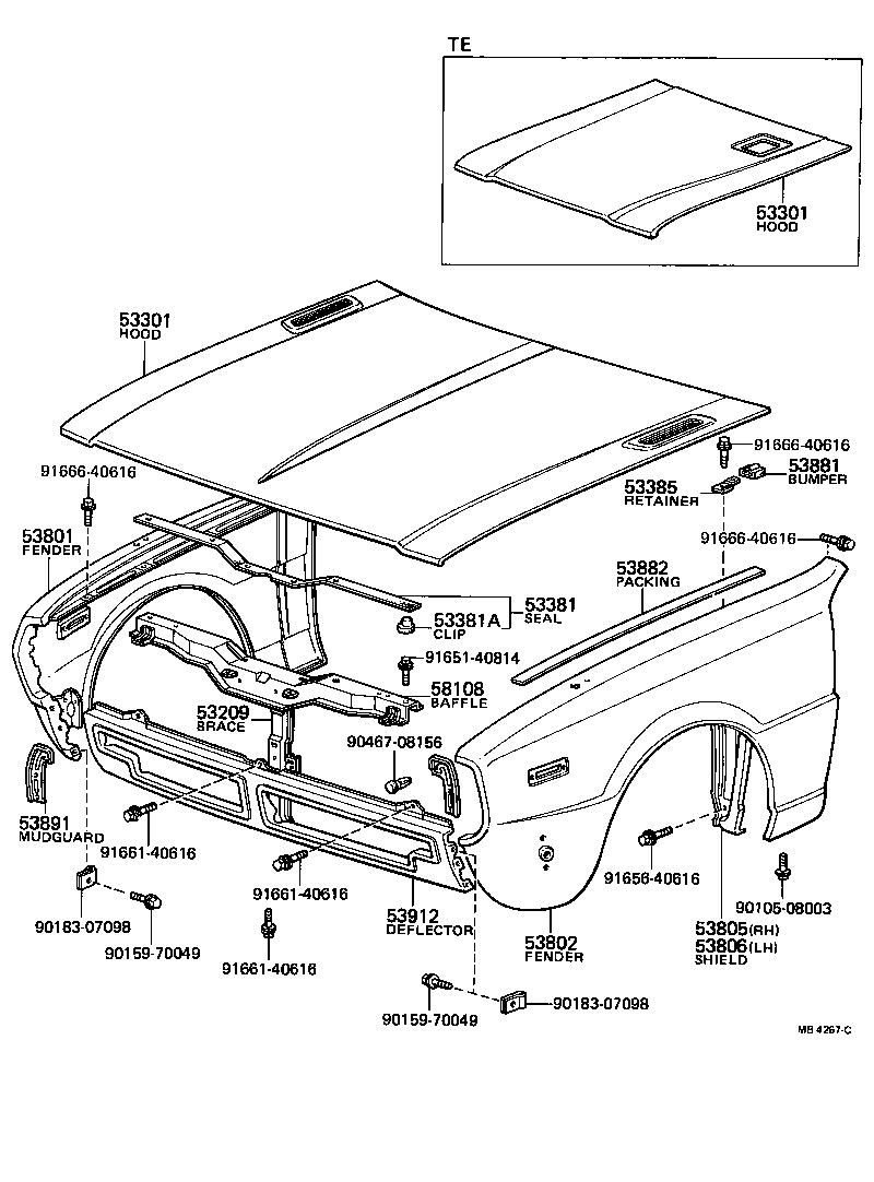 53891-12040 PROTECTOR, FRONT FENDER LINER product image