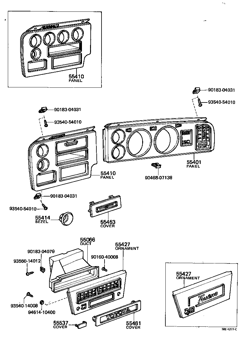 55404-12340 PANEL SUB-ASSY, INSTRUMENT CLUSTER FINISH product image