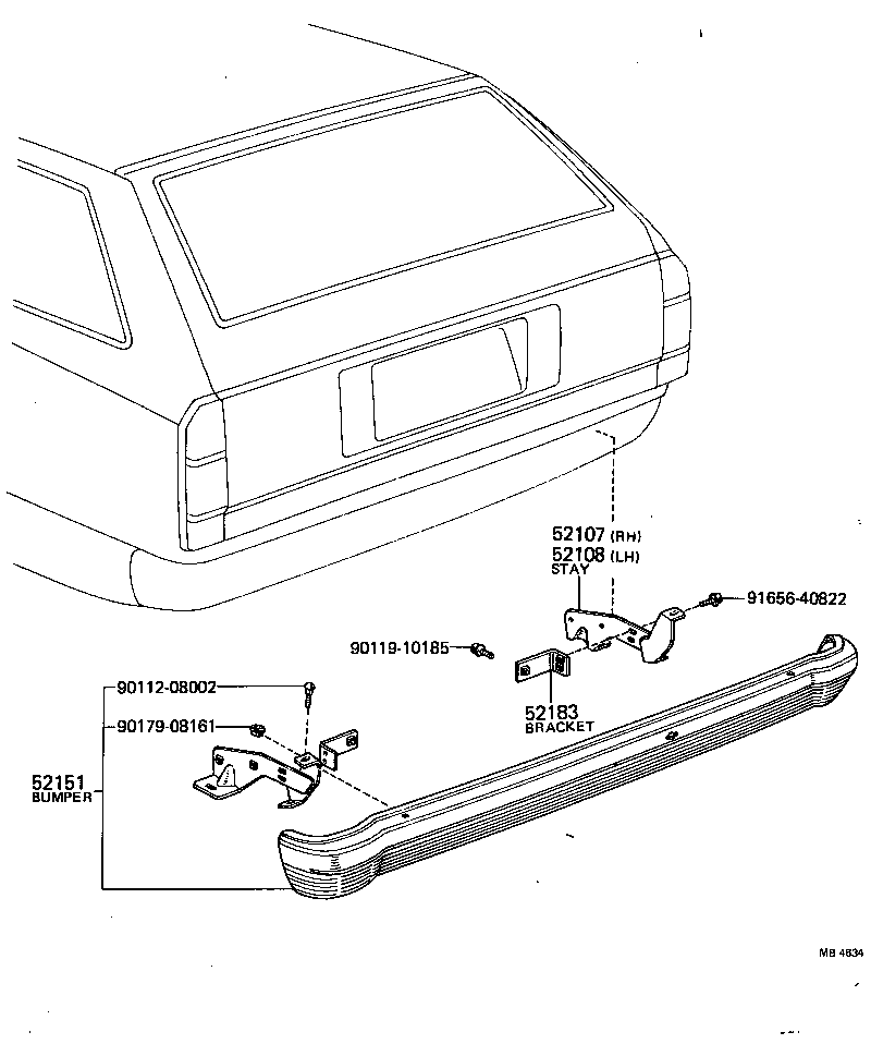 52014-30080 STAY SUB-ASSY, REAR BUMPER, LH product image