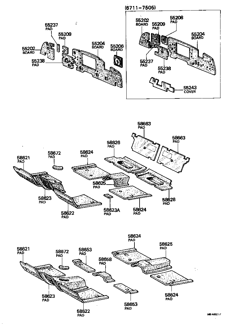 58651-91402 PAD, FLOOR SILENCER, FRONT RH product image