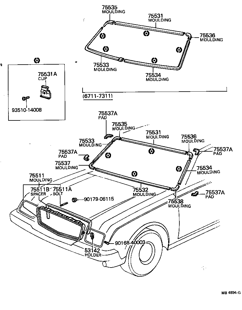 75536-91402 PAD, WINDSHIELD MOULDING product image