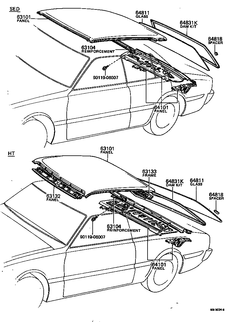 63132-20050 PANEL, WINDSHIELD HEADER, INNER product image